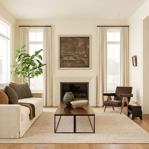 nuLOOM 6x9 Elfriede Jute & Cotton Hand Woven Area Rug, Natural, Solid Rustic Farmhouse Style, Weaved Design, Natural Fiber, For Bedroom, Living Room, Dining Room, Hallway, Office, Entryway